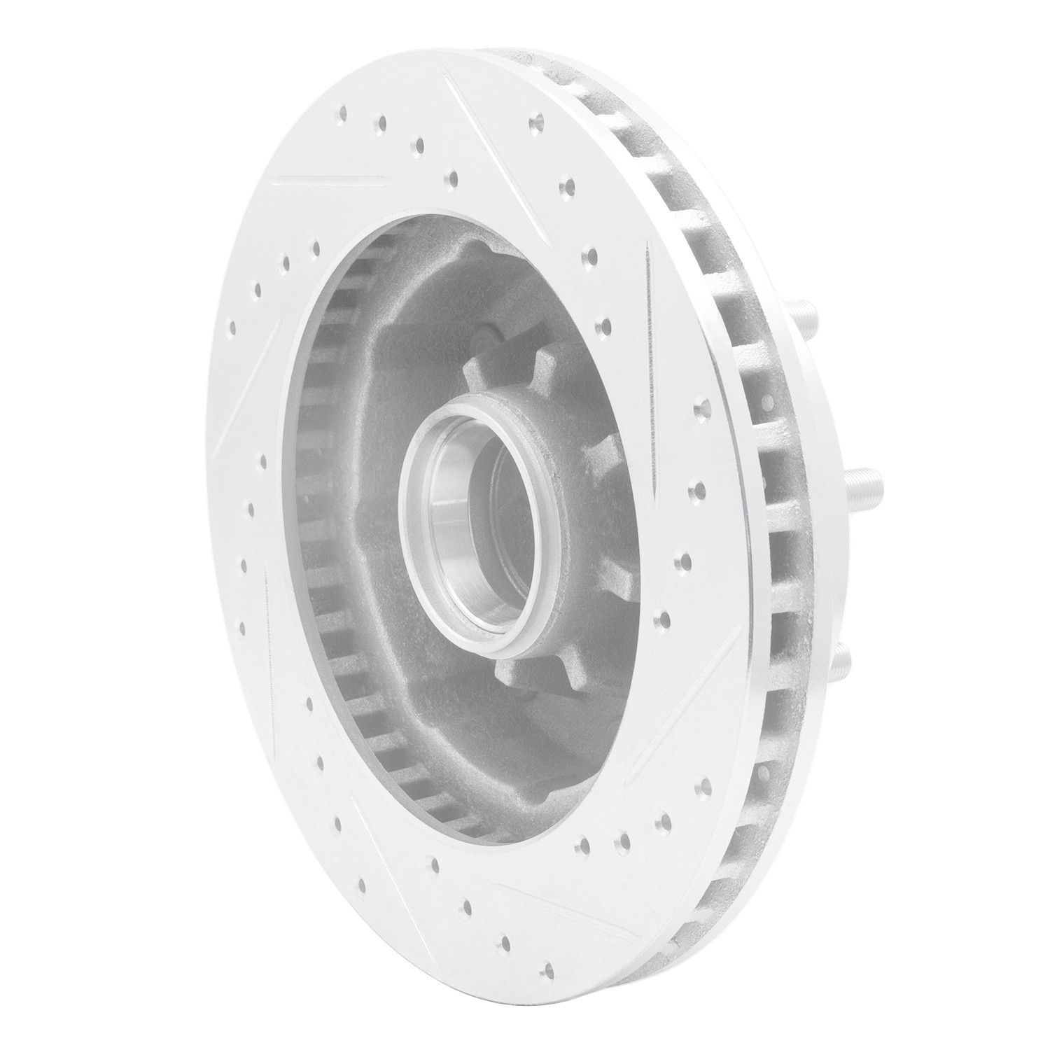 DYN 631-48004L DFC Brake Rotor - Drilled and Slotted - Silver - Image 2