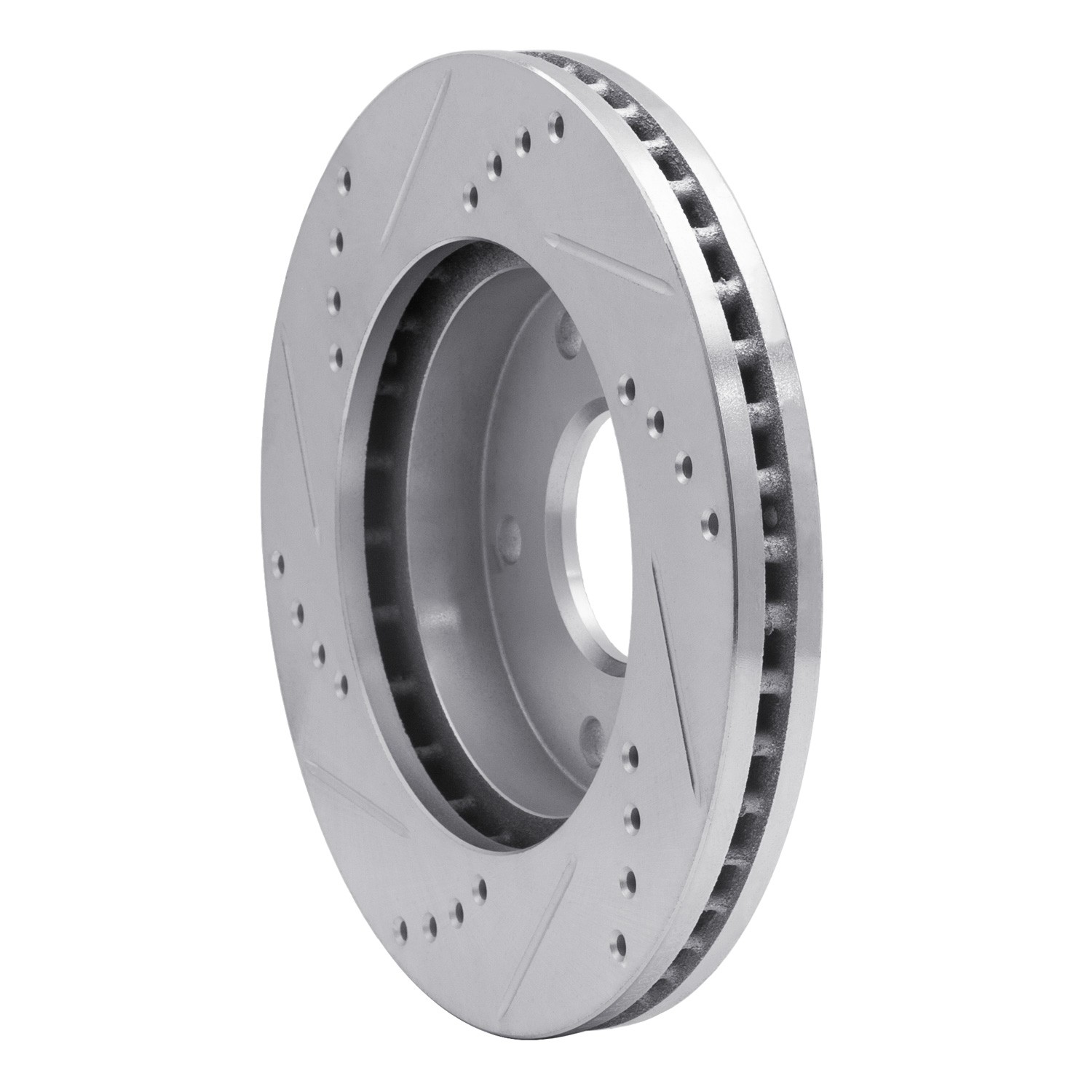 DYN 631-48005R DFC Brake Rotor - Drilled and Slotted - Silver - Image 2