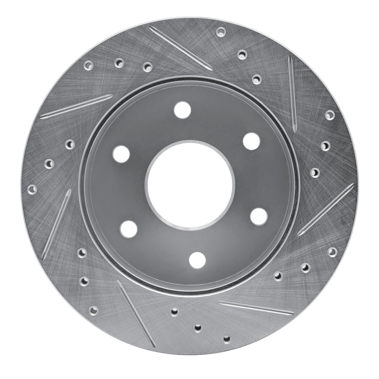 DYN 631-48007L DFC Brake Rotor - Drilled and Slotted - Silver - Image 4