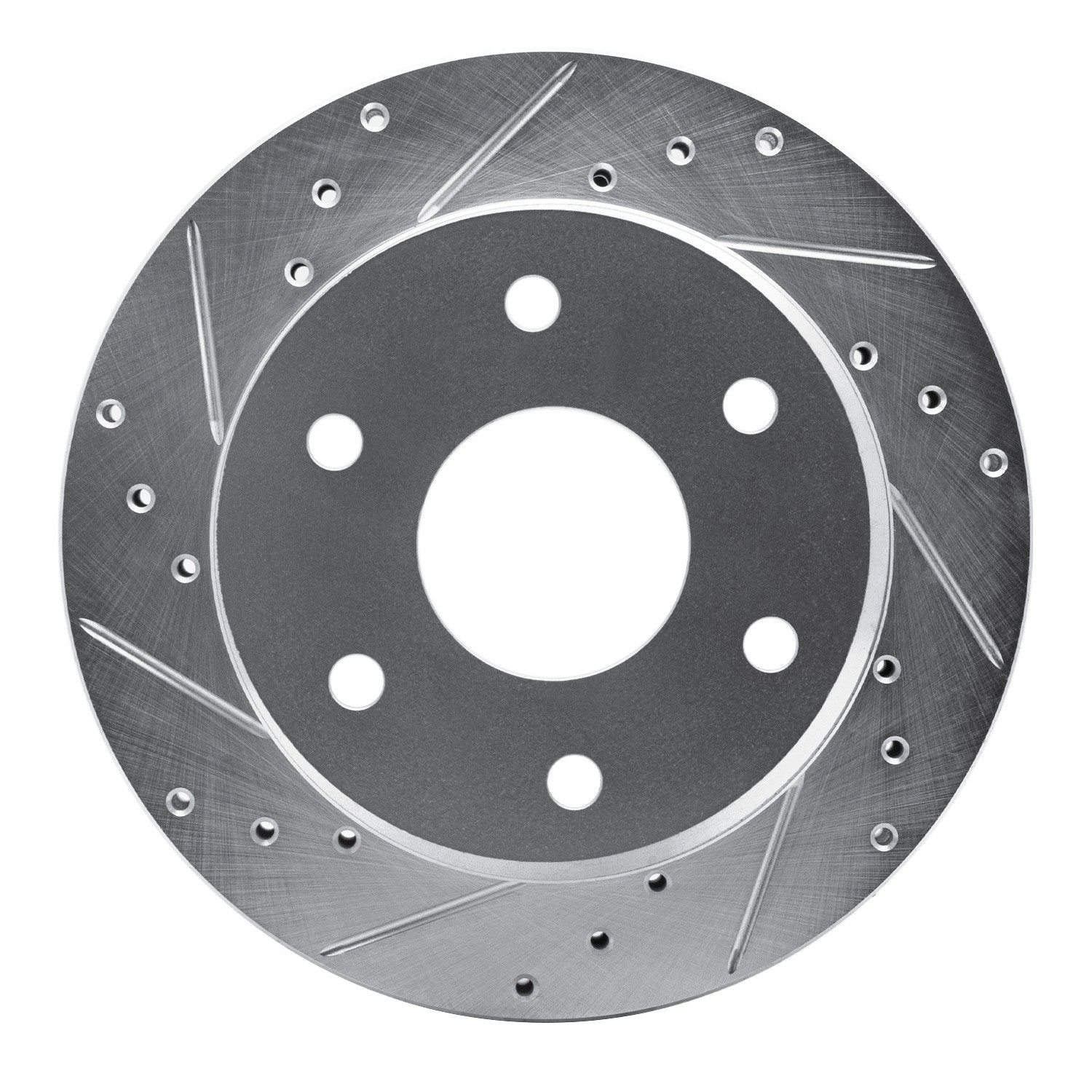 DYN 631-48007L DFC Brake Rotor - Drilled and Slotted - Silver