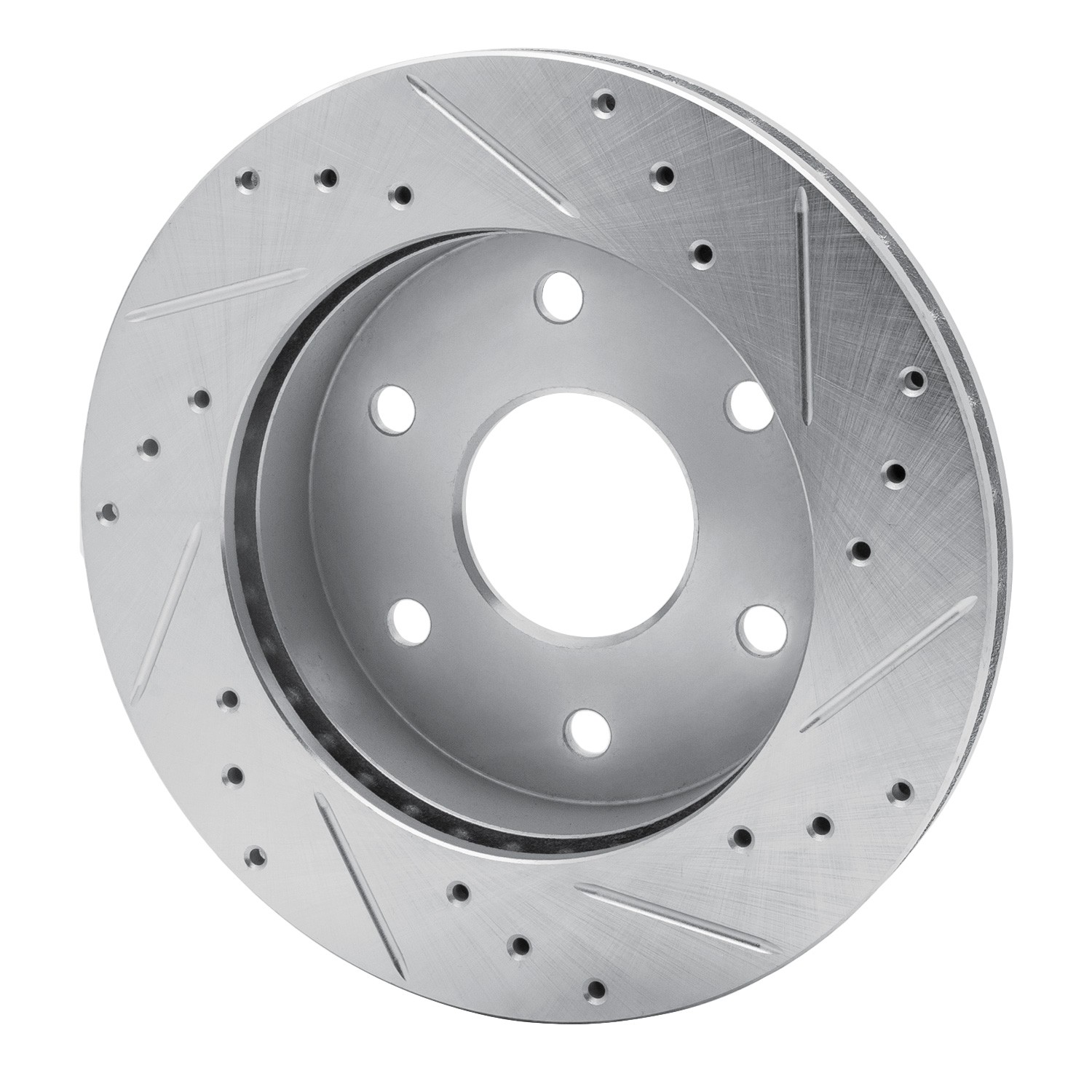 DYN 631-48007L DFC Brake Rotor - Drilled and Slotted - Silver - Image 2