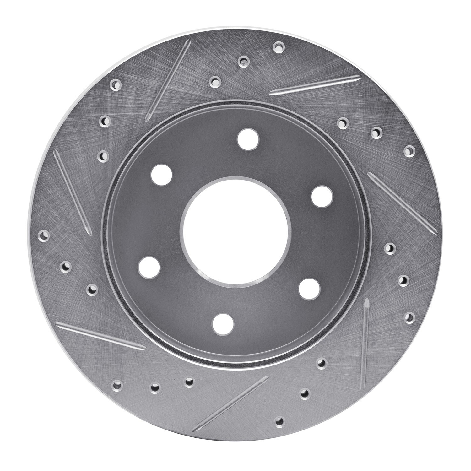 DYN 631-48007R DFC Brake Rotor - Drilled and Slotted - Silver