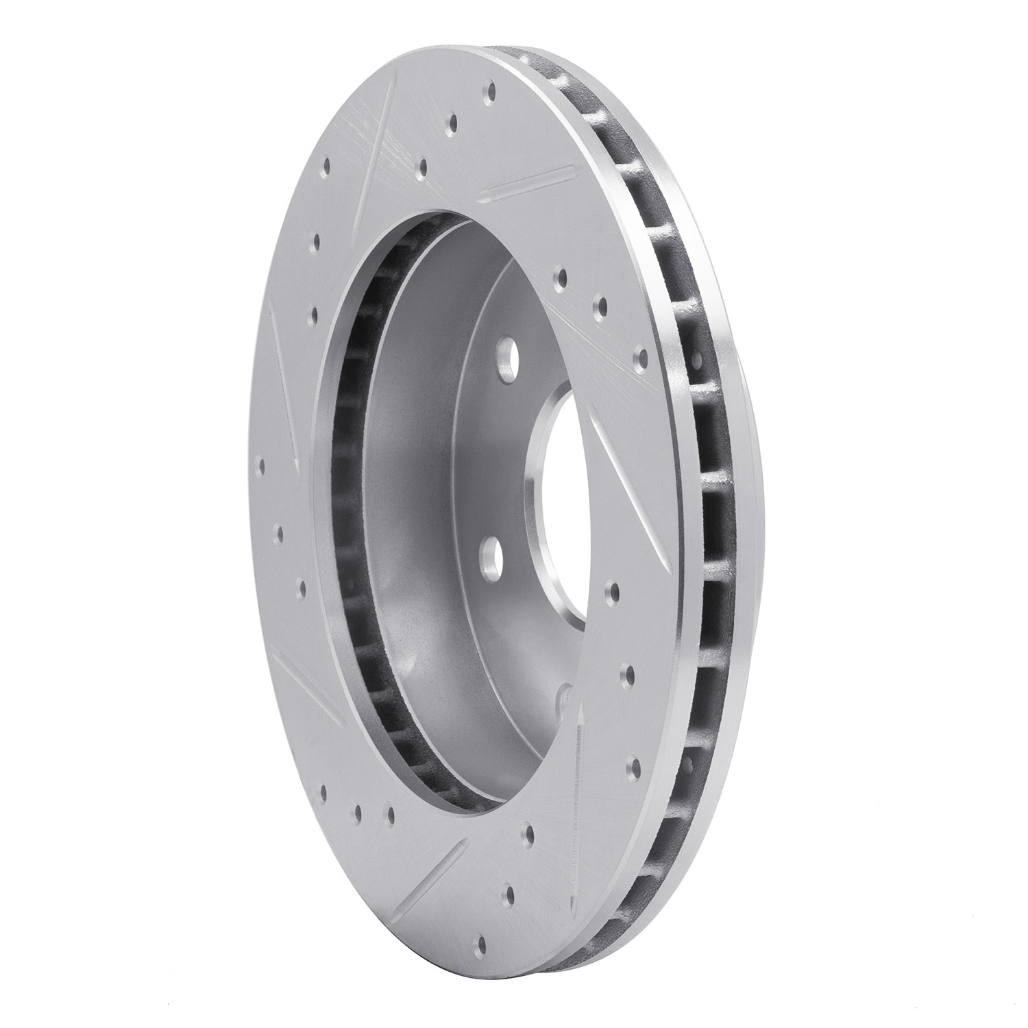 DYN 631-48007R DFC Brake Rotor - Drilled and Slotted - Silver - Image 3
