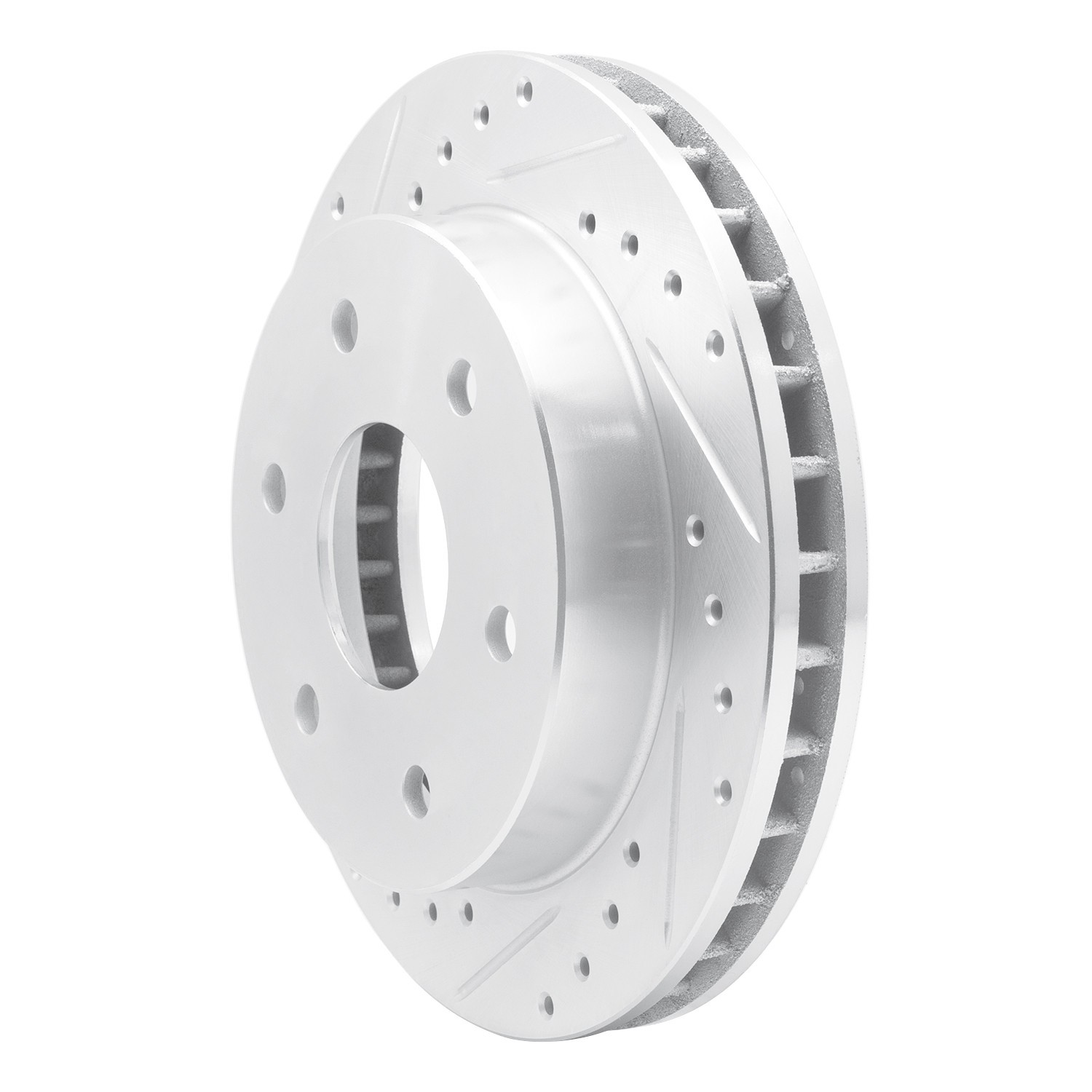 DYN 631-48008L DFC Brake Rotor - Drilled and Slotted - Silver - Image 2