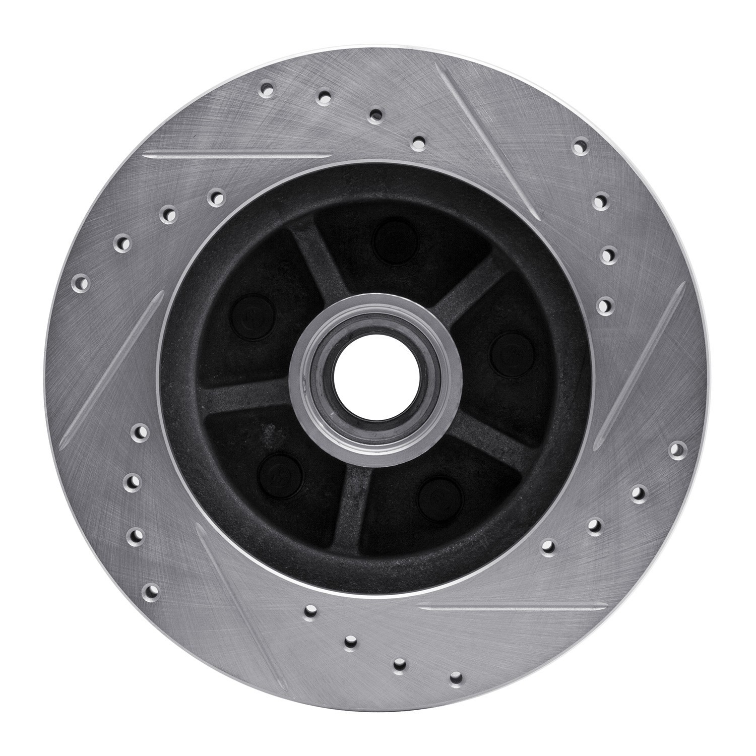 DYN 631-48009L DFC Brake Rotor - Drilled and Slotted - Silver - Image 4