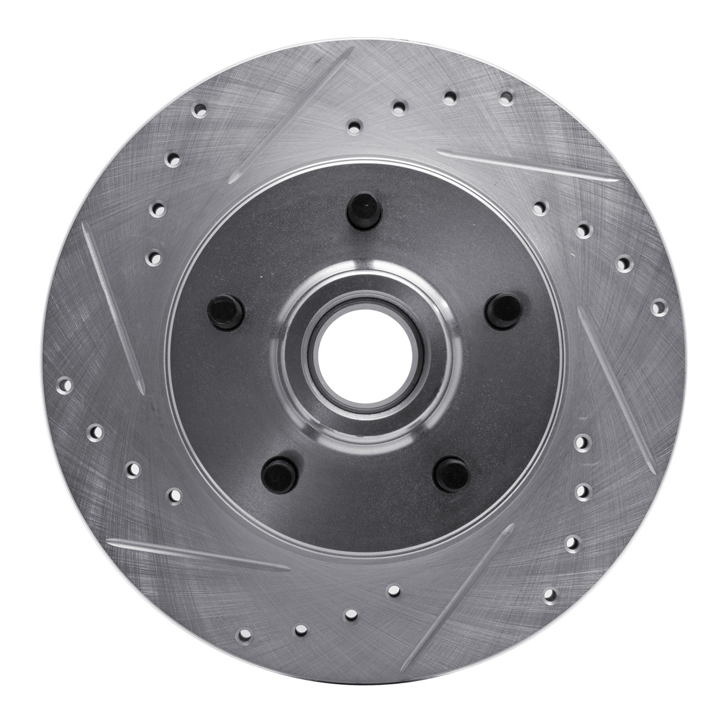 DYN 631-48009L DFC Brake Rotor - Drilled and Slotted - Silver