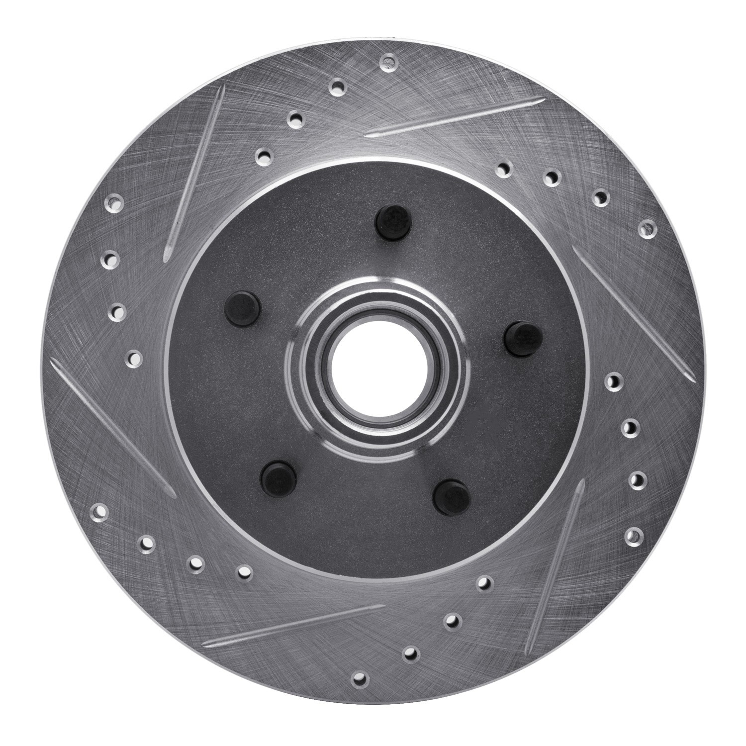 DYN 631-48010L DFC Brake Rotor - Drilled and Slotted - Silver