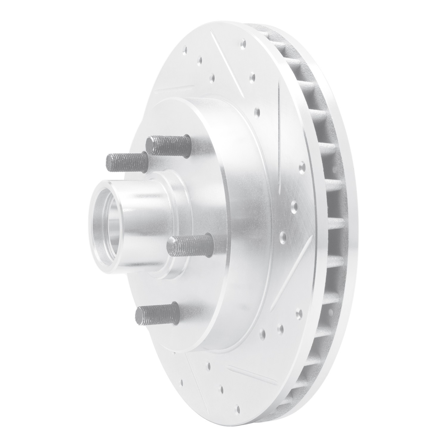 DYN 631-48010R DFC Brake Rotor - Drilled and Slotted - Silver - Image 2