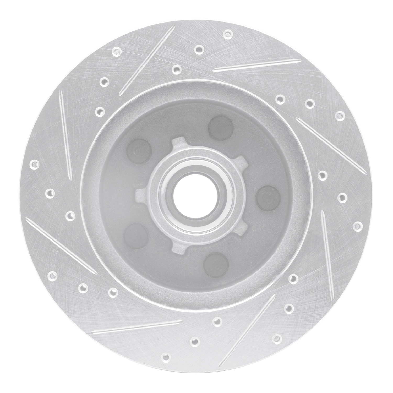 DYN 631-48010R DFC Brake Rotor - Drilled and Slotted - Silver - Image 3