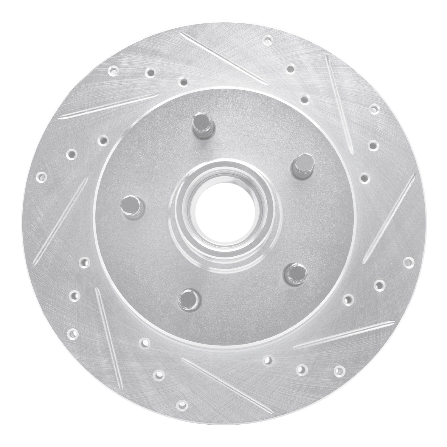 DYN 631-48010R DFC Brake Rotor - Drilled and Slotted - Silver