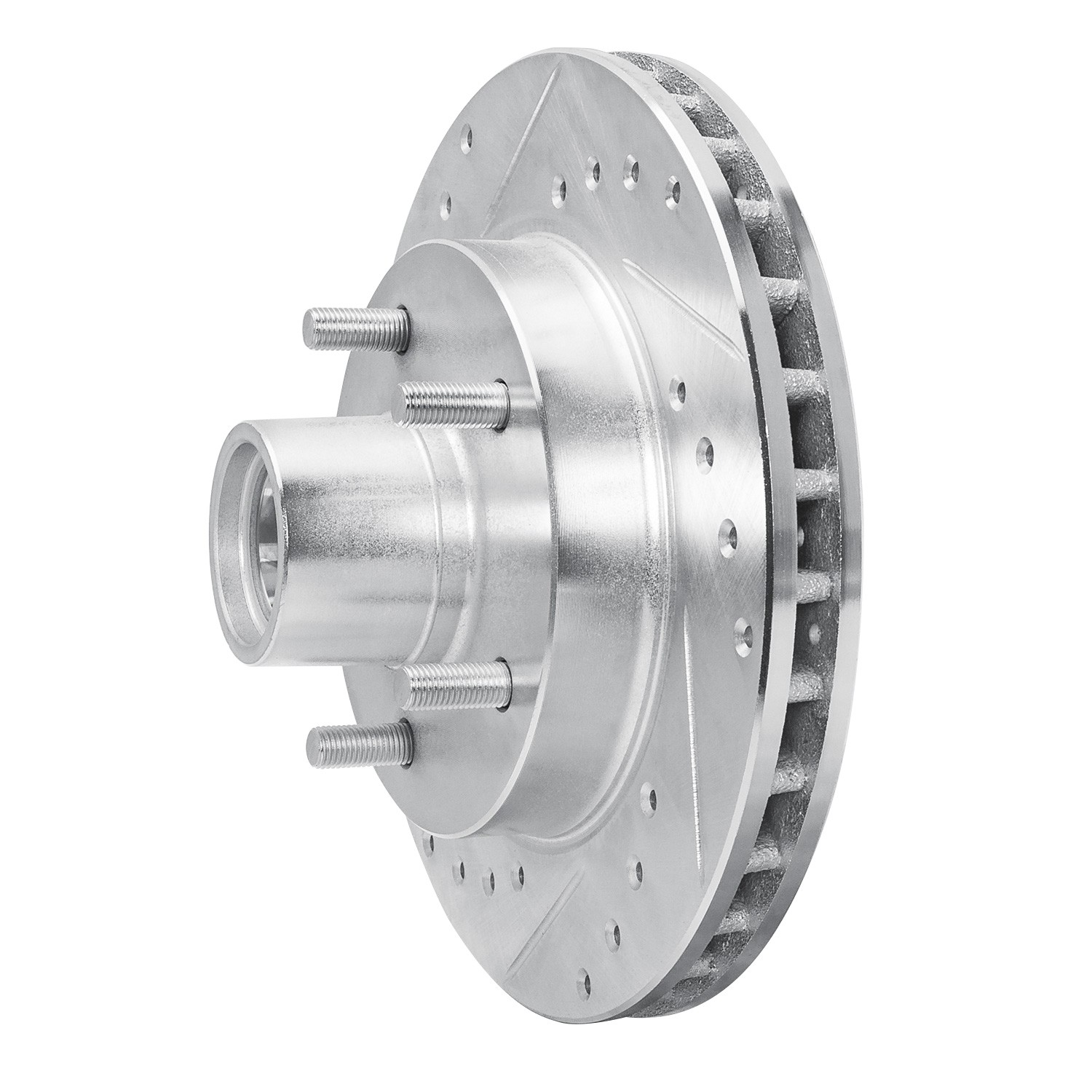 DYN 631-48016L DFC Brake Rotor - Drilled and Slotted - Silver - Image 3