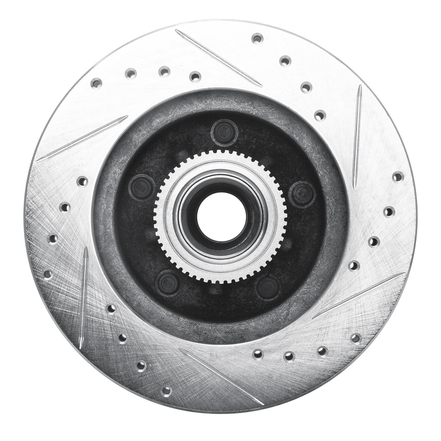 DYN 631-48016L DFC Brake Rotor - Drilled and Slotted - Silver - Image 4