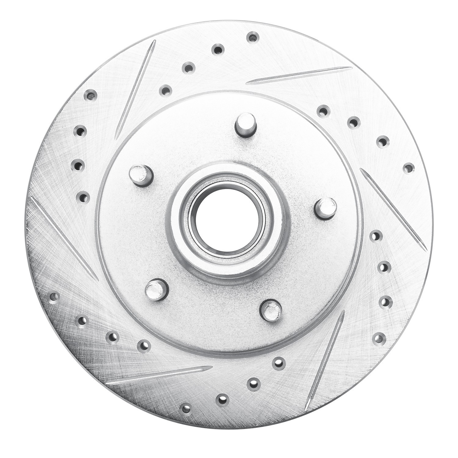 DYN 631-48016L DFC Brake Rotor - Drilled and Slotted - Silver