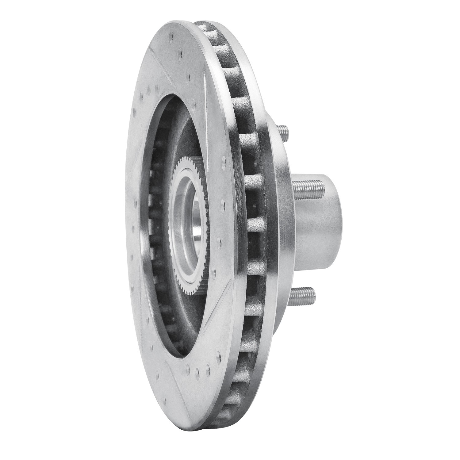 DYN 631-48016L DFC Brake Rotor - Drilled and Slotted - Silver - Image 2
