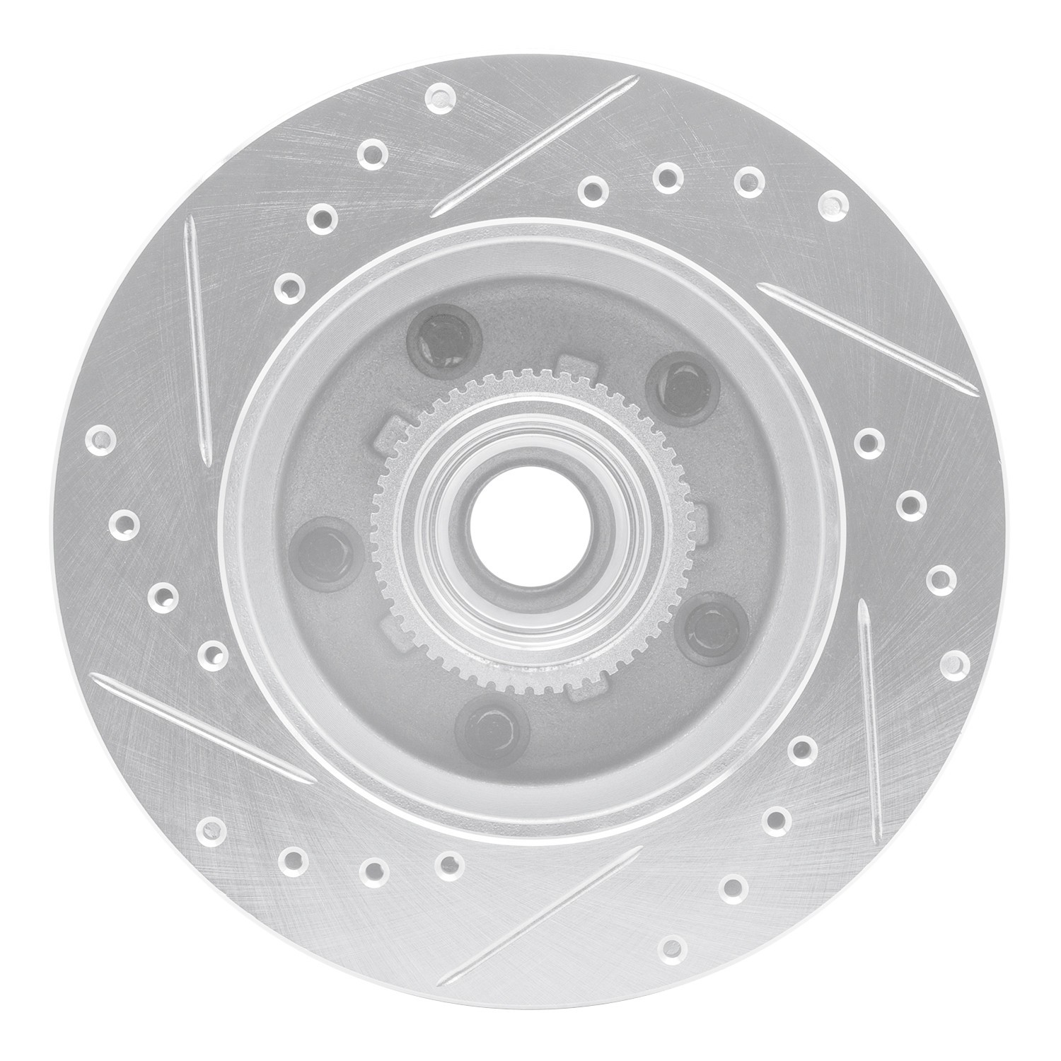 DYN 631-48016R DFC Brake Rotor - Drilled and Slotted - Silver - Image 2
