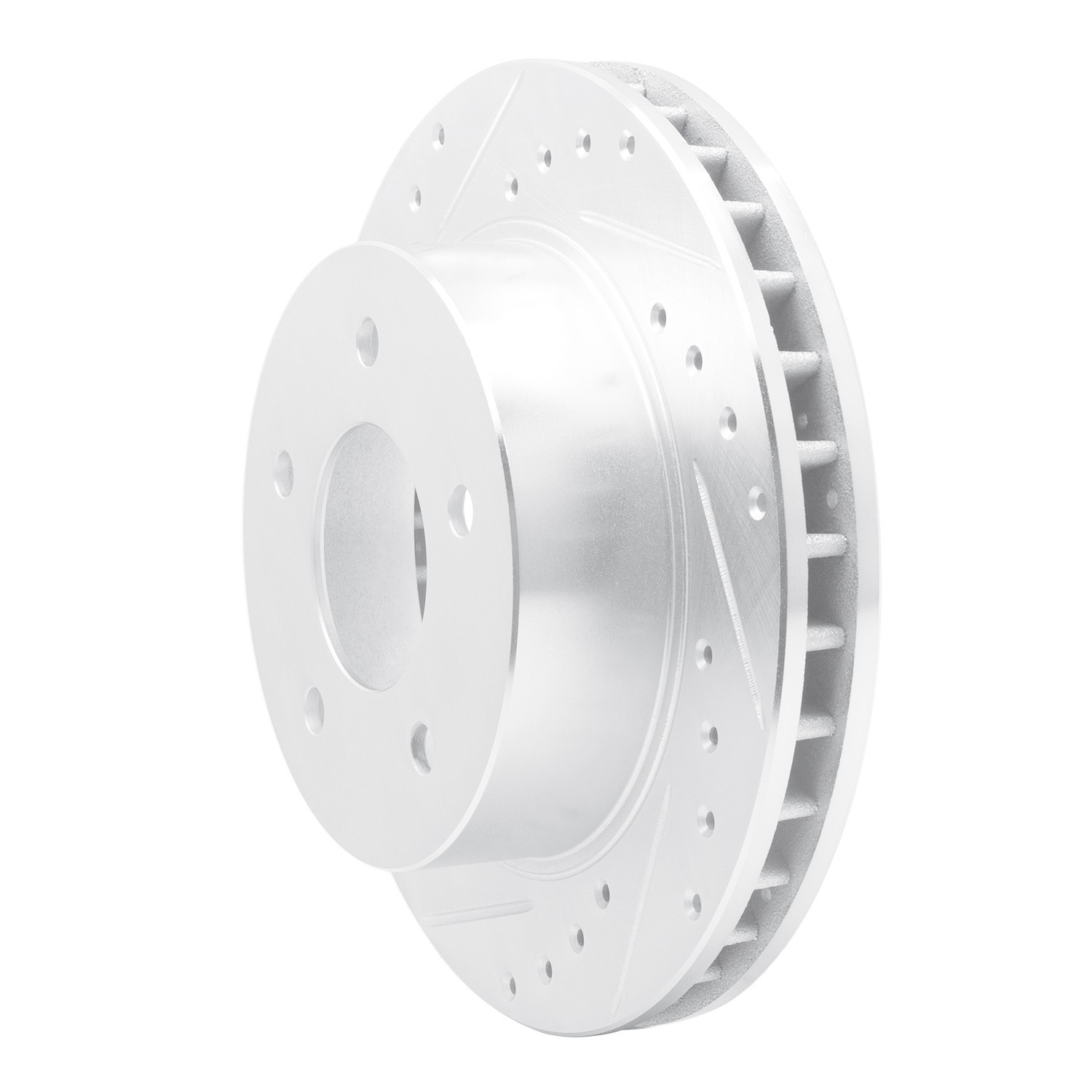 DYN 631-48019L DFC Brake Rotor - Drilled and Slotted - Silver - Image 2