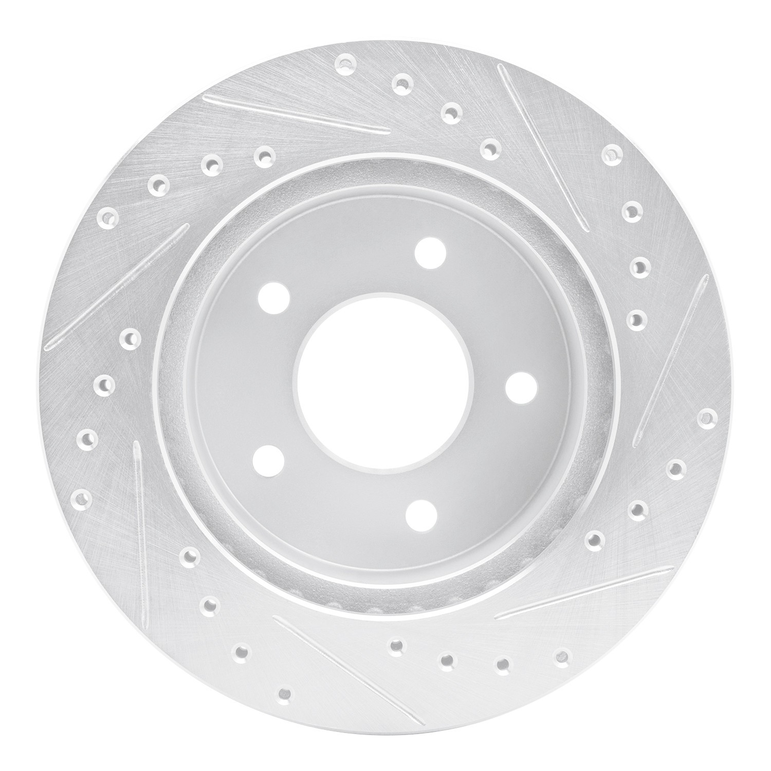 DYN 631-48019L DFC Brake Rotor - Drilled and Slotted - Silver - Image 3