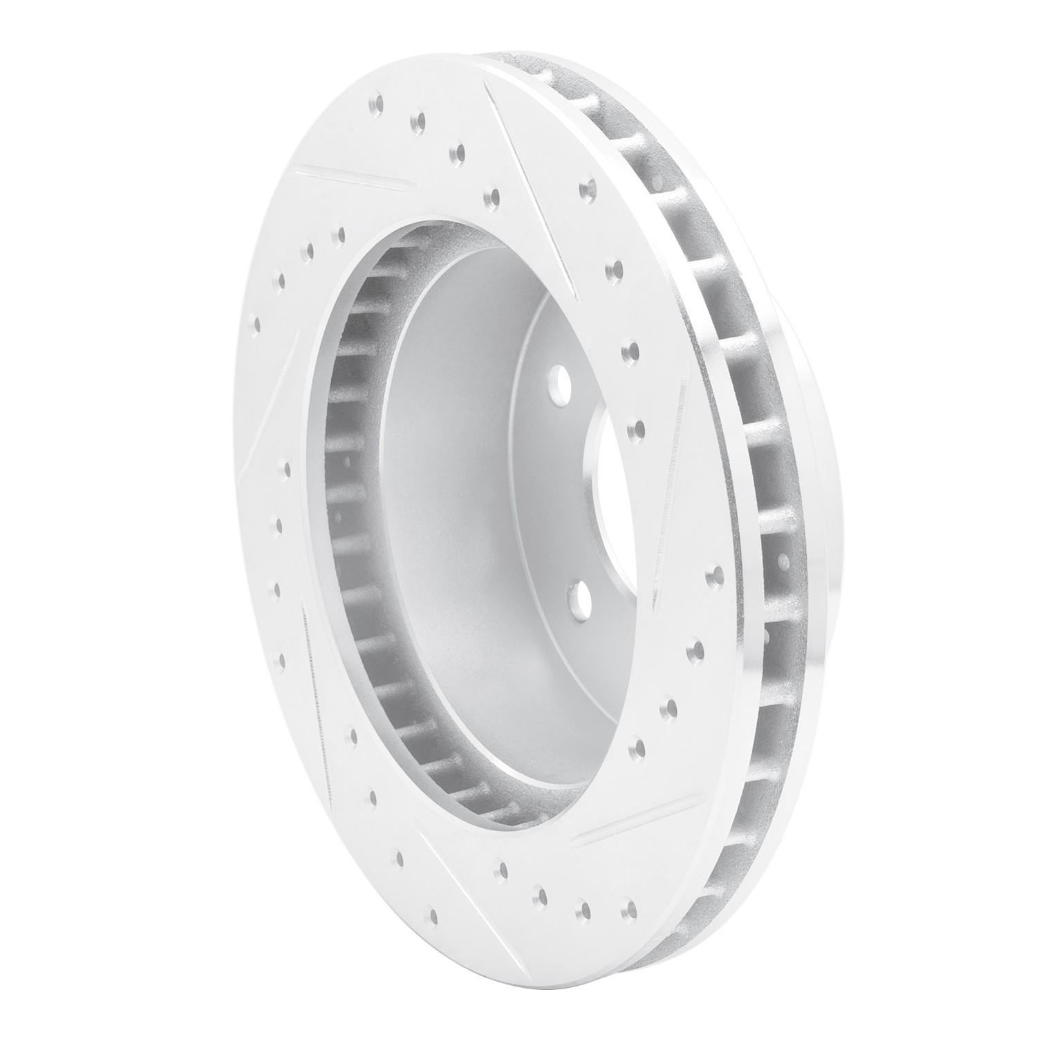 DYN 631-48019L DFC Brake Rotor - Drilled and Slotted - Silver