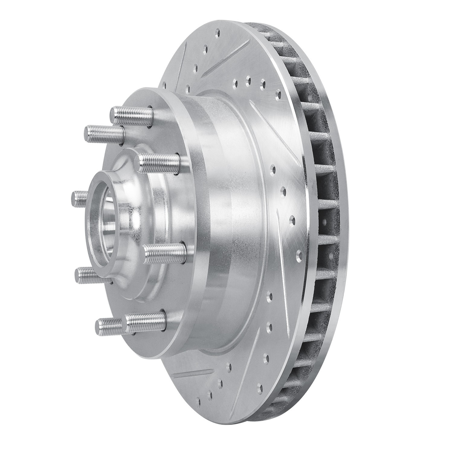 DYN 631-48021L DFC Brake Rotor - Drilled and Slotted - Silver - Image 3