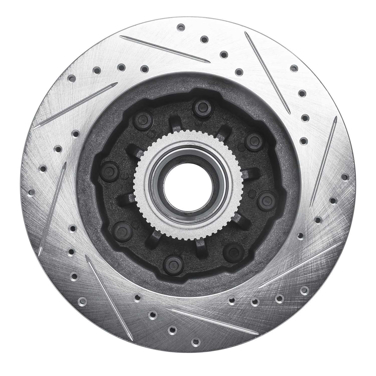 DYN 631-48021L DFC Brake Rotor - Drilled and Slotted - Silver - Image 4