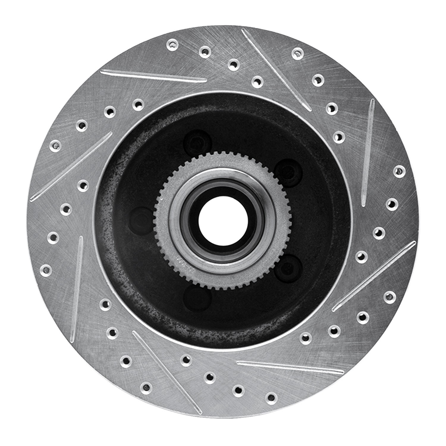DYN 631-48022L DFC Brake Rotor - Drilled and Slotted - Silver - Image 4