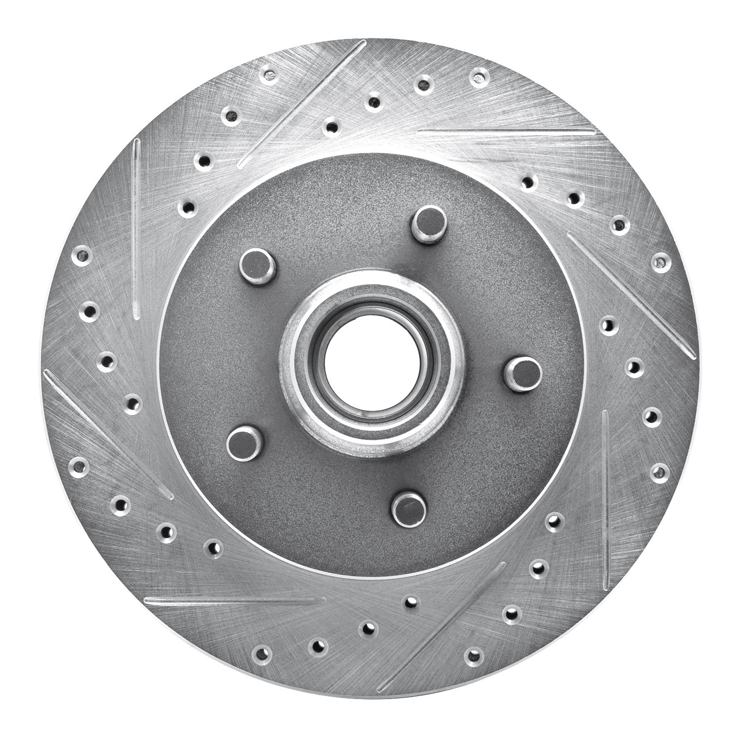 DYN 631-48022L DFC Brake Rotor - Drilled and Slotted - Silver
