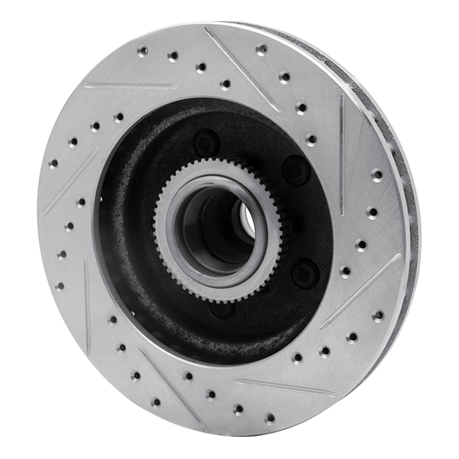 DYN 631-48022L DFC Brake Rotor - Drilled and Slotted - Silver - Image 2