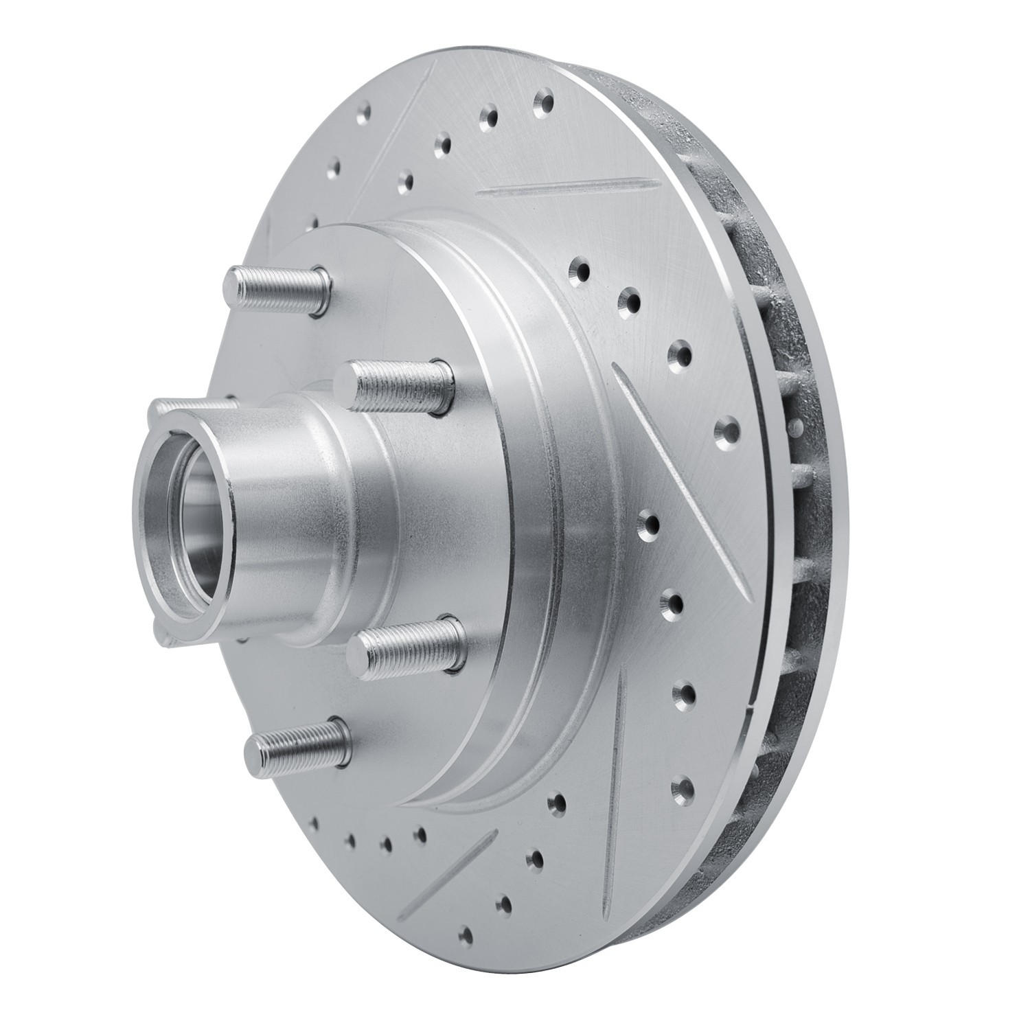 DYN 631-48031L DFC Brake Rotor - Drilled and Slotted - Silver