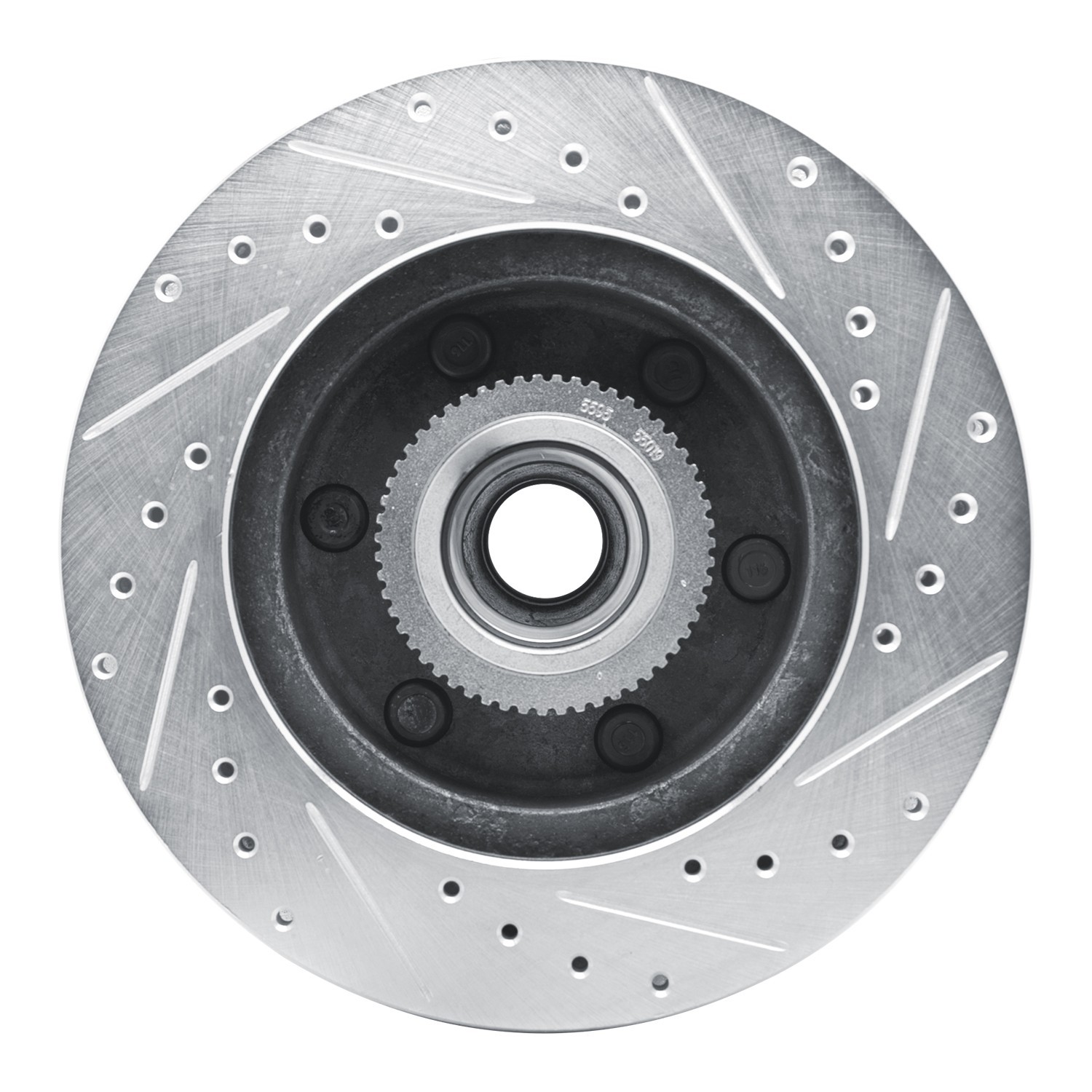DYN 631-48031L DFC Brake Rotor - Drilled and Slotted - Silver - Image 2