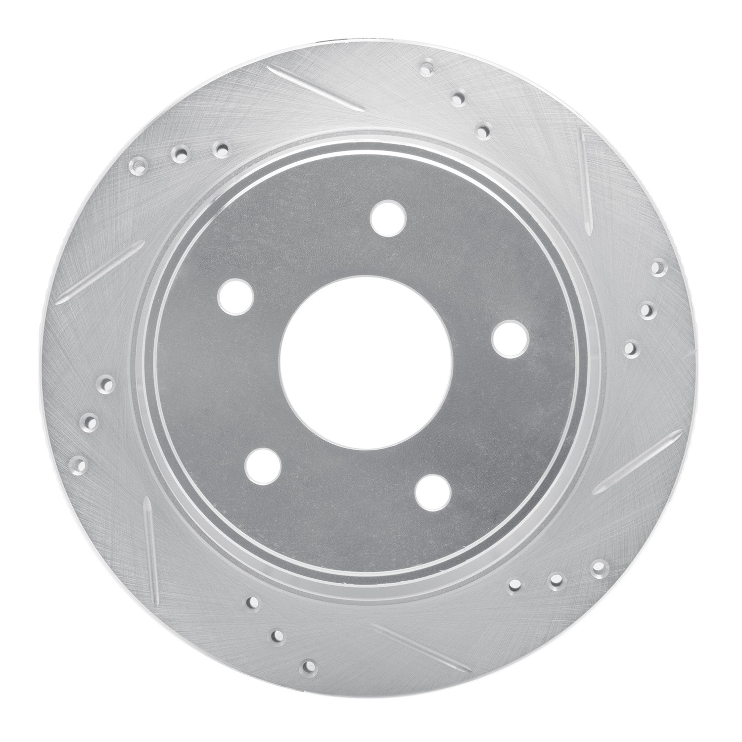 DYN 631-48032R DFC Brake Rotor - Drilled and Slotted - Silver