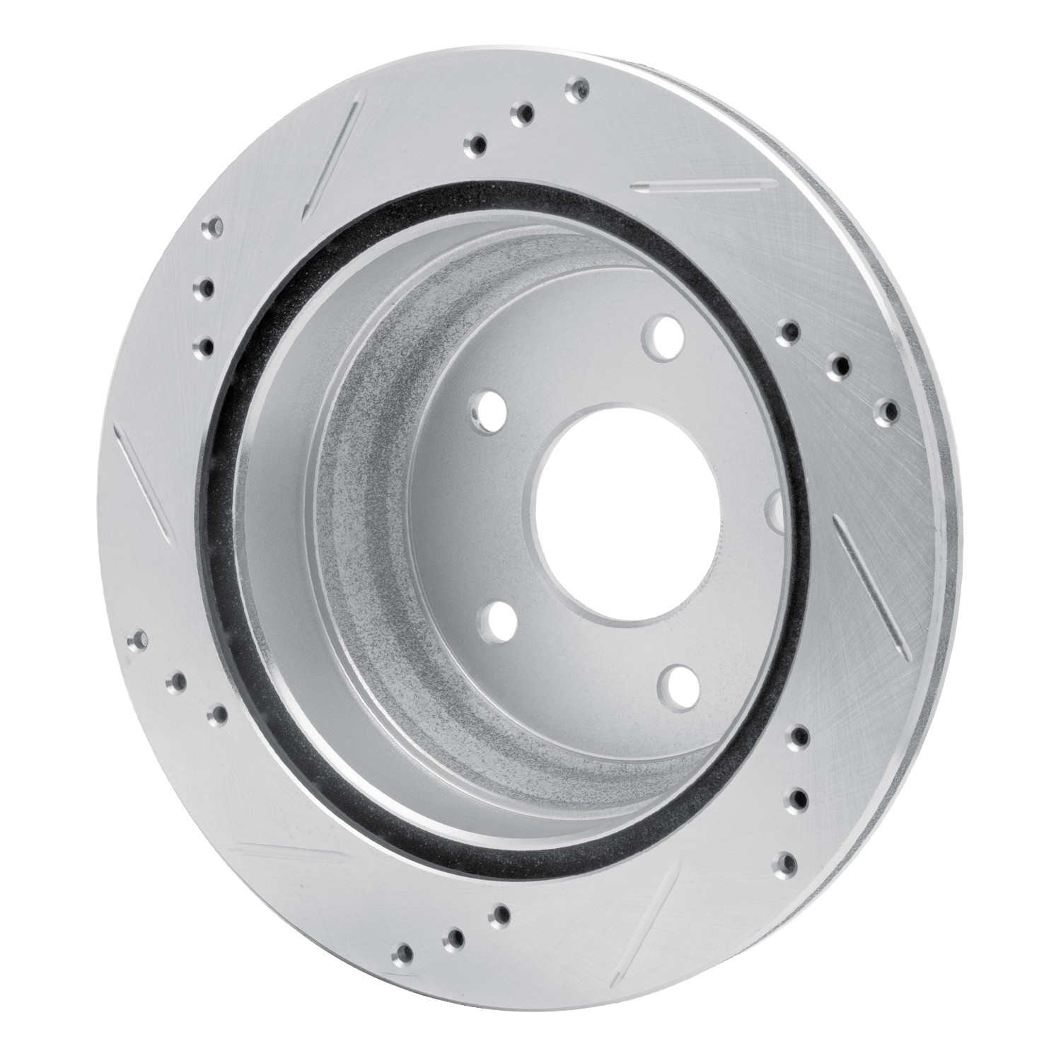 DYN 631-48032R DFC Brake Rotor - Drilled and Slotted - Silver - Image 2