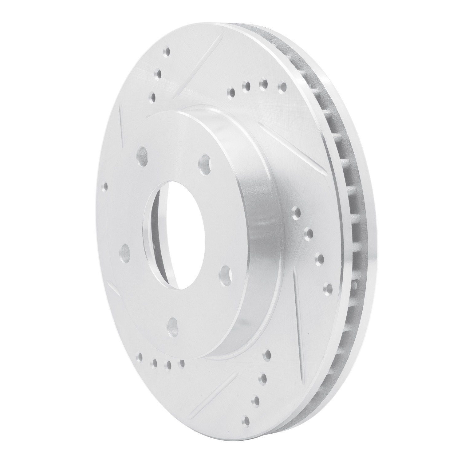 DYN 631-48034L DFC Brake Rotor - Drilled and Slotted - Silver