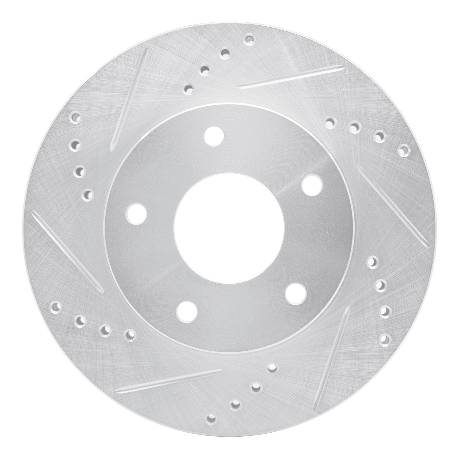 DYN 631-48034L DFC Brake Rotor - Drilled and Slotted - Silver - Image 2