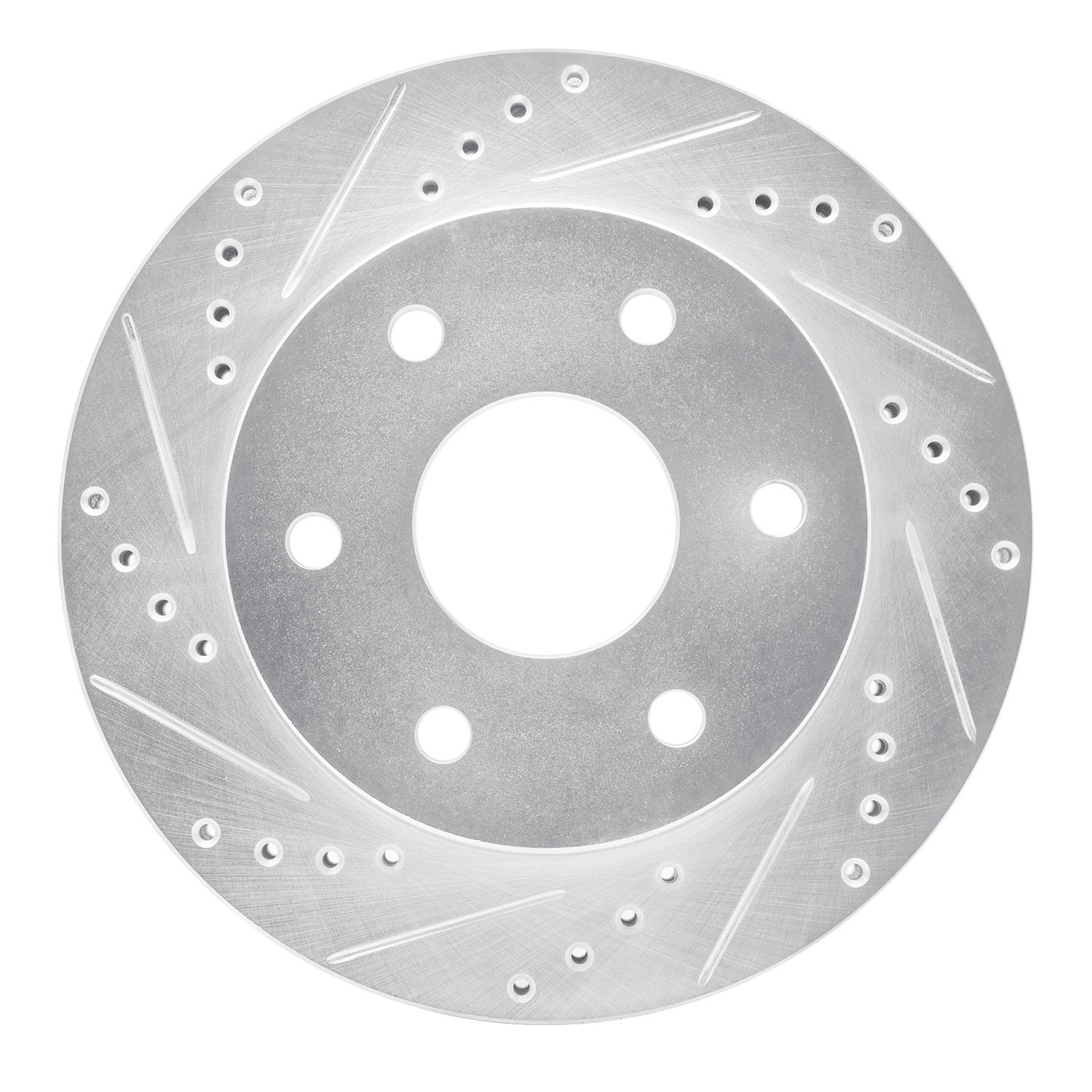 DYN 631-48036L DFC Brake Rotor - Drilled and Slotted - Silver