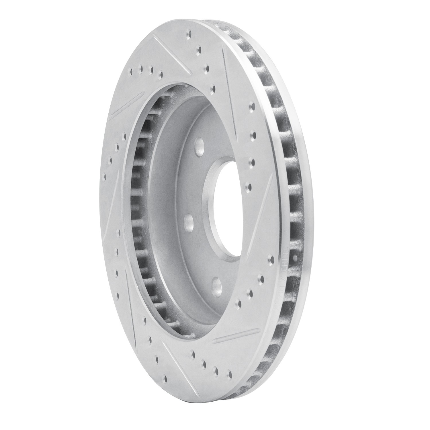DYN 631-48036L DFC Brake Rotor - Drilled and Slotted - Silver - Image 2