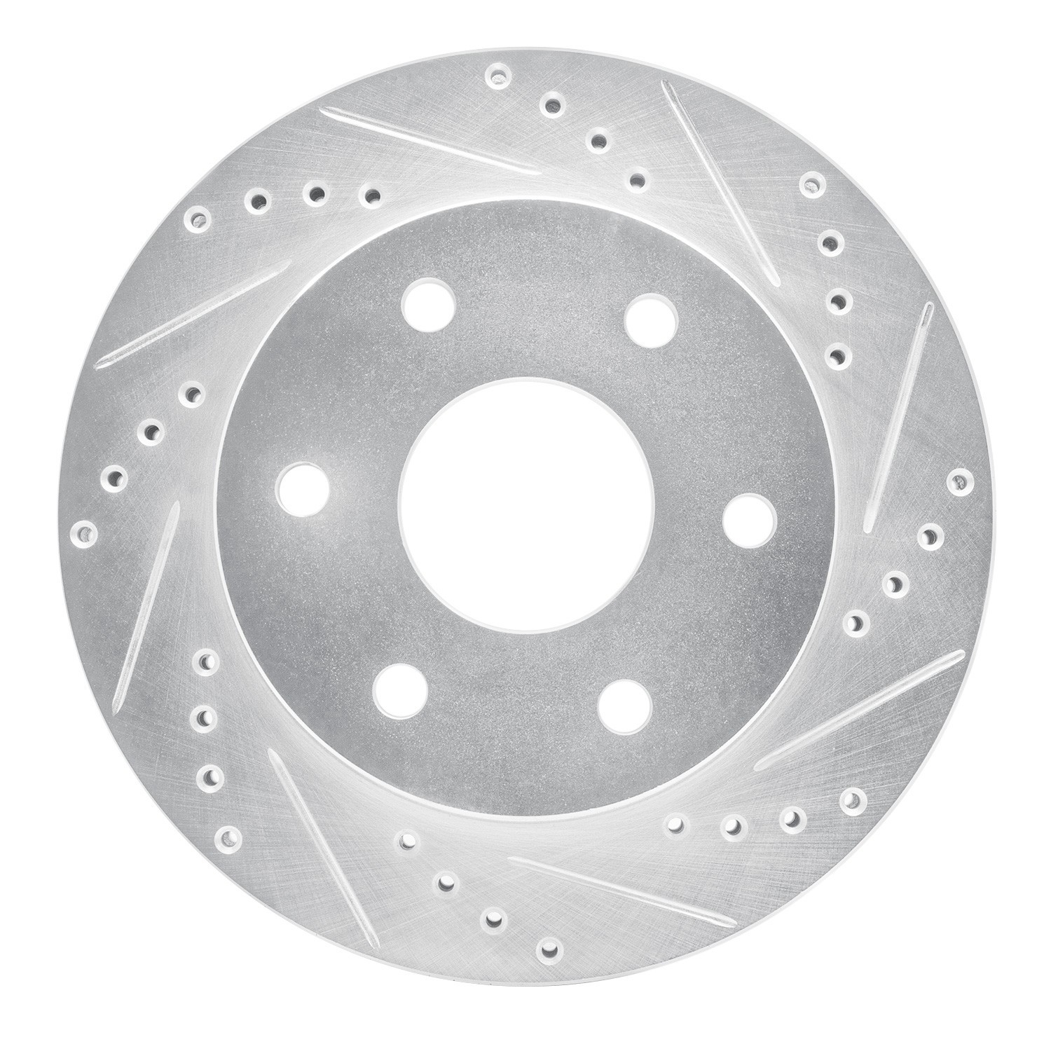DYN 631-48036R DFC Brake Rotor - Drilled and Slotted - Silver