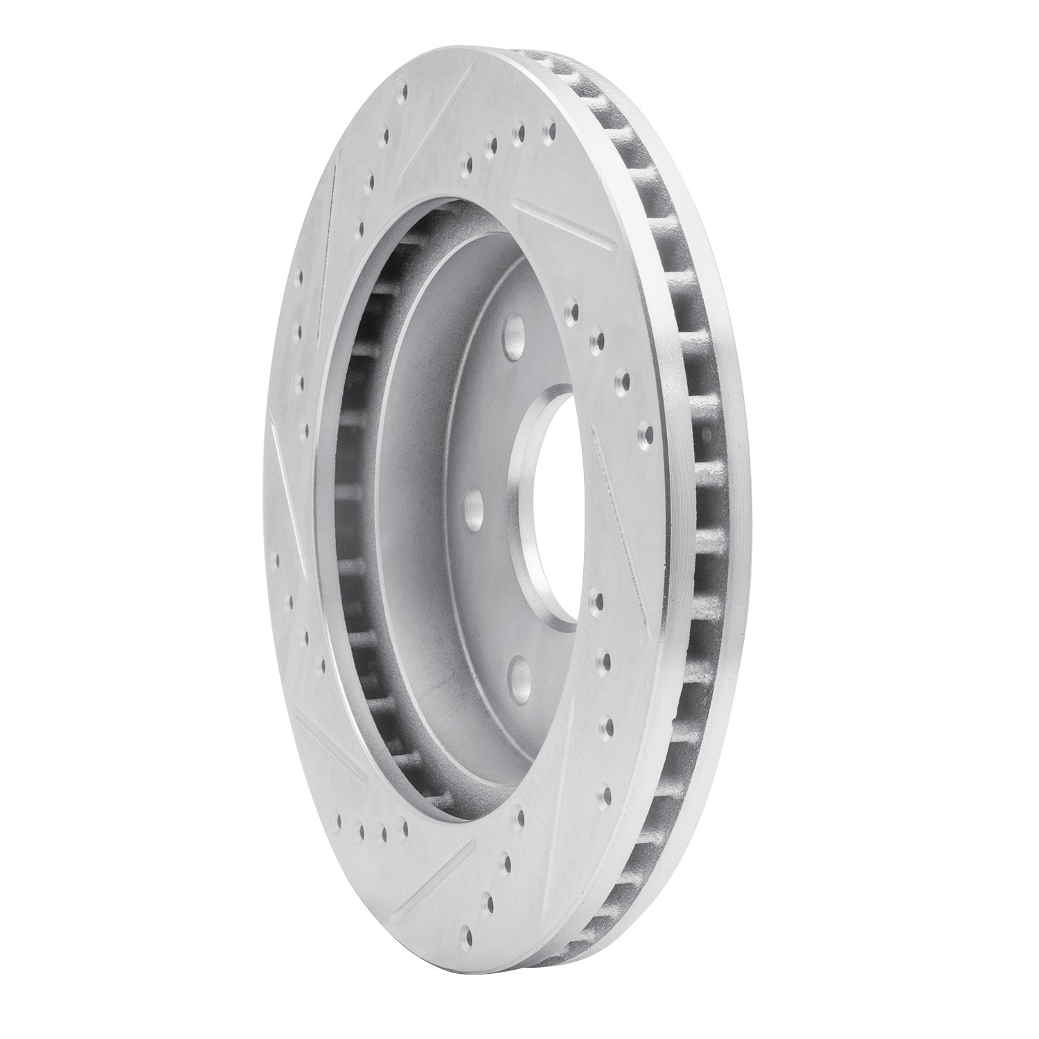 DYN 631-48036R DFC Brake Rotor - Drilled and Slotted - Silver - Image 2
