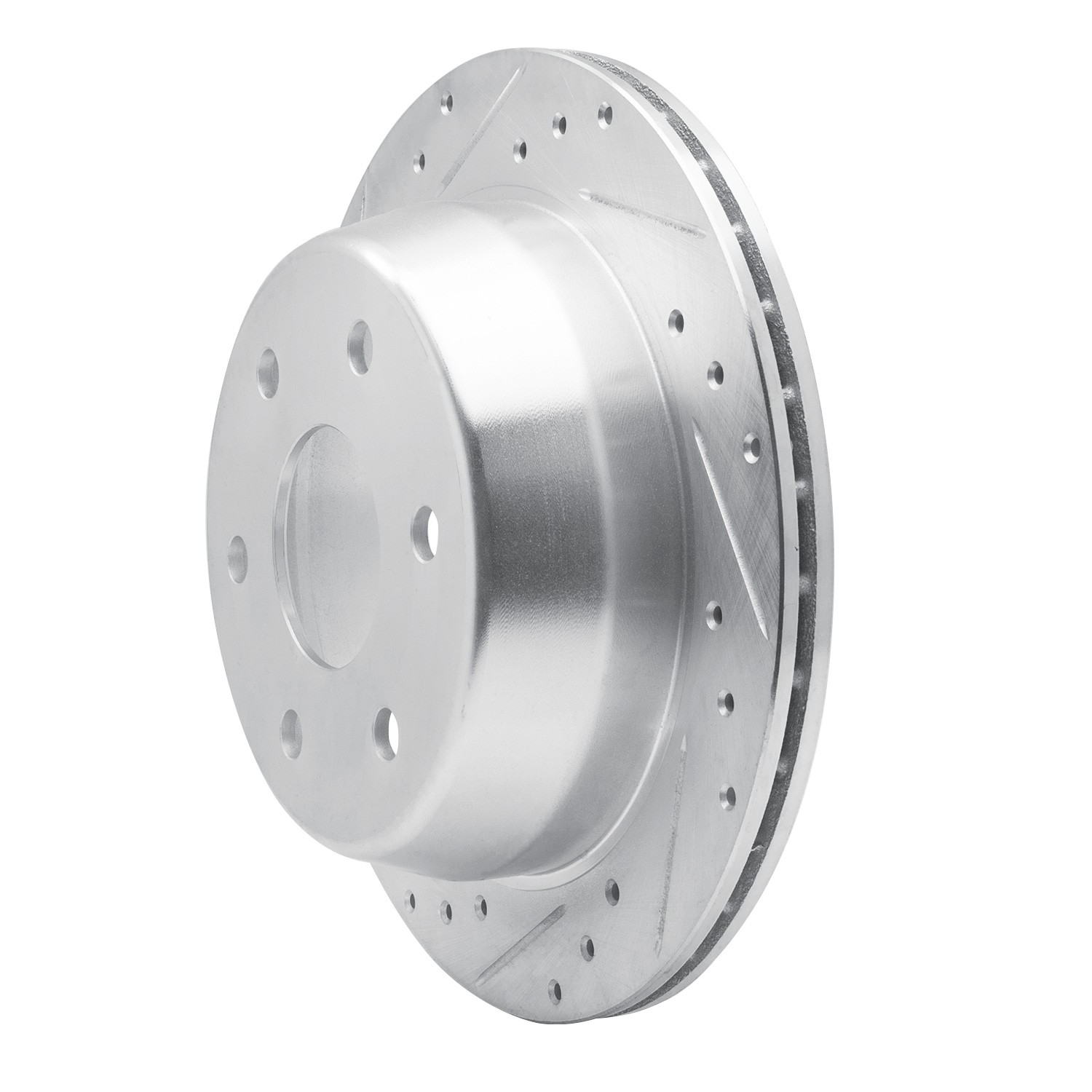DYN 631-48037L DFC Brake Rotor - Drilled and Slotted - Silver - Image 2