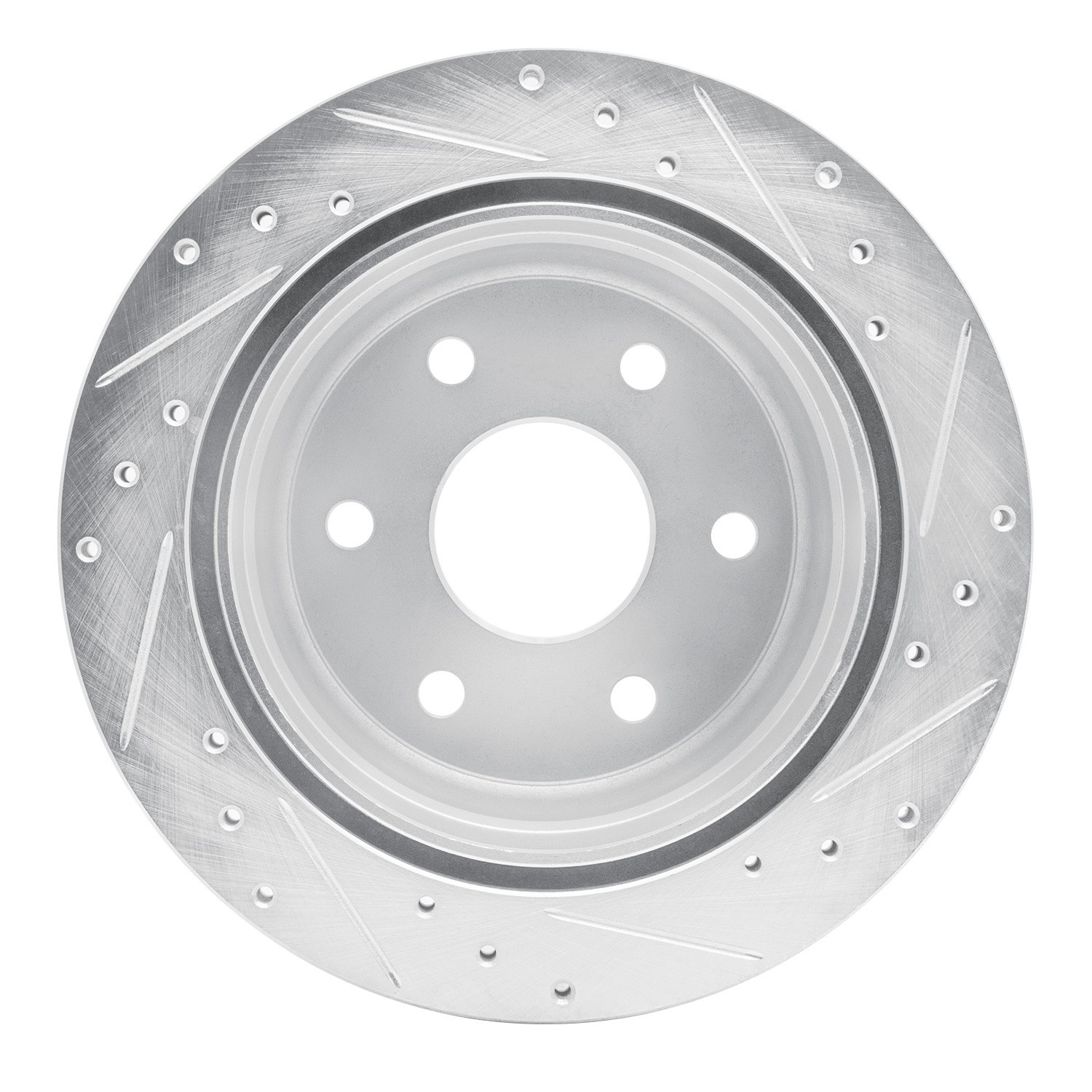 DYN 631-48037L DFC Brake Rotor - Drilled and Slotted - Silver - Image 3