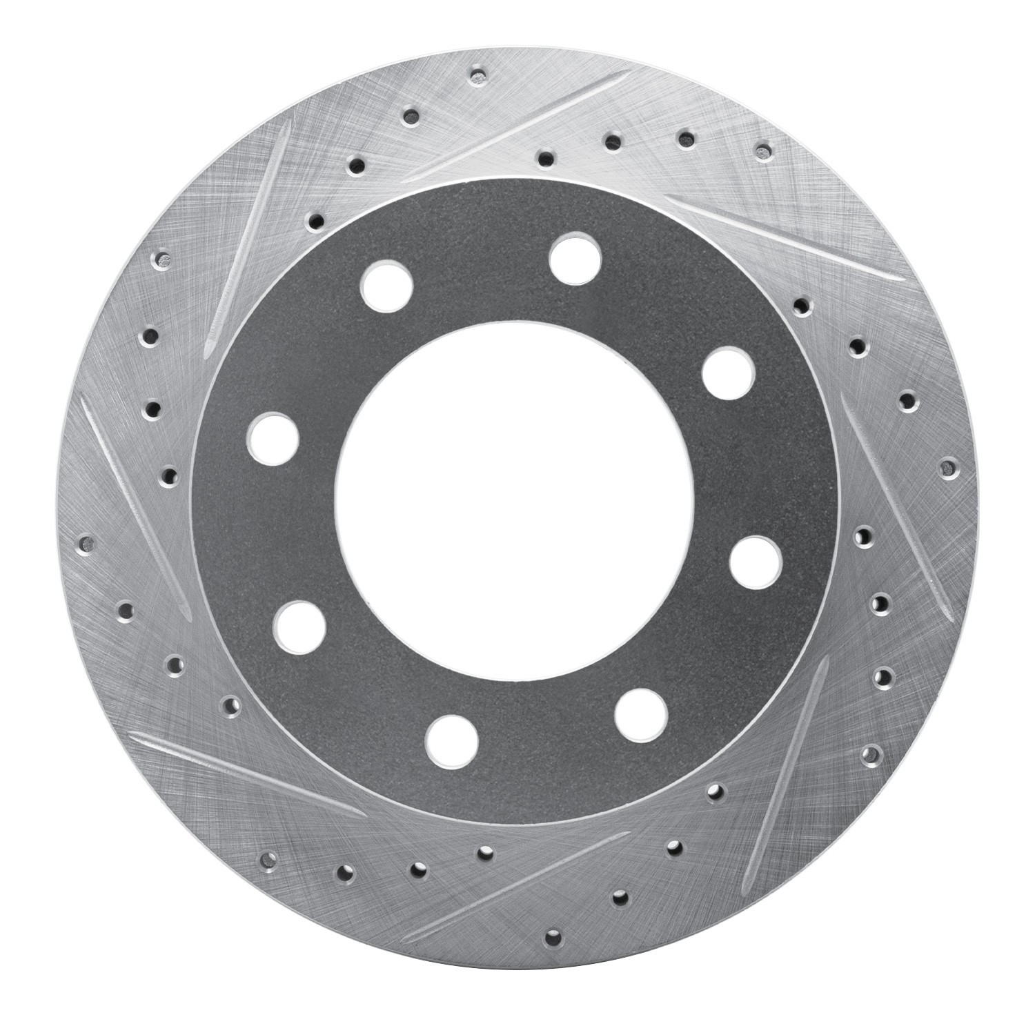DYN 631-48038L DFC Brake Rotor - Drilled and Slotted - Silver