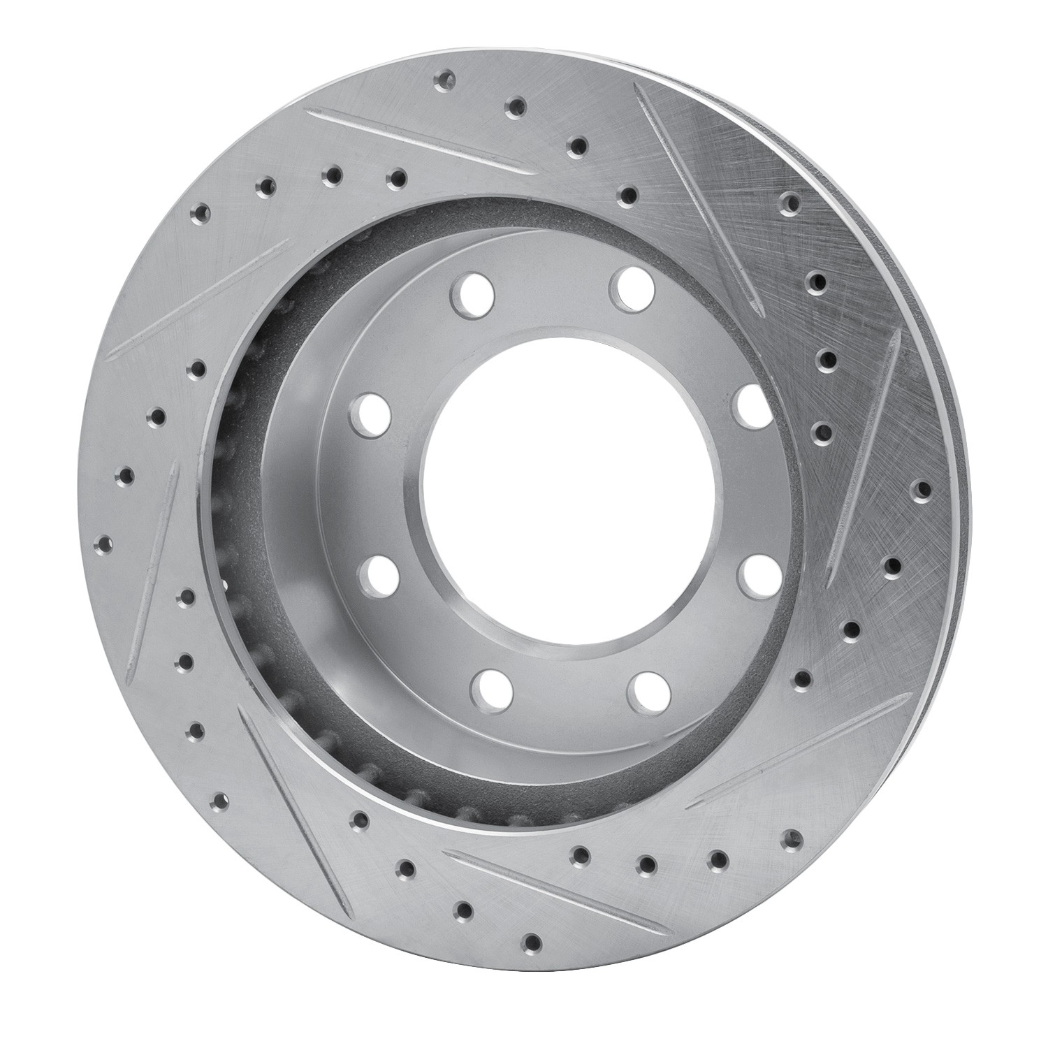 DYN 631-48038L DFC Brake Rotor - Drilled and Slotted - Silver - Image 2