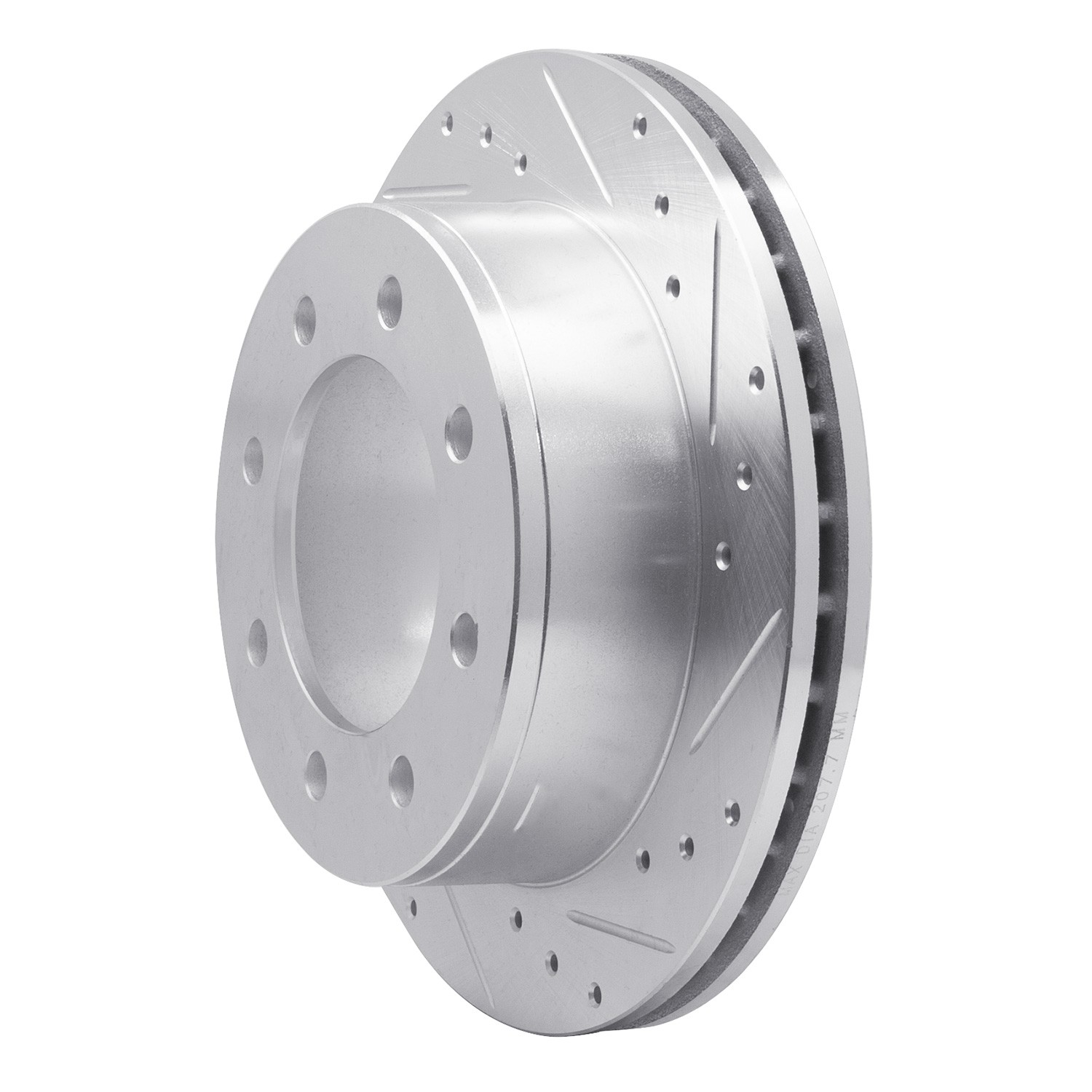 DYN 631-48040R DFC Brake Rotor - Drilled and Slotted - Silver - Image 3