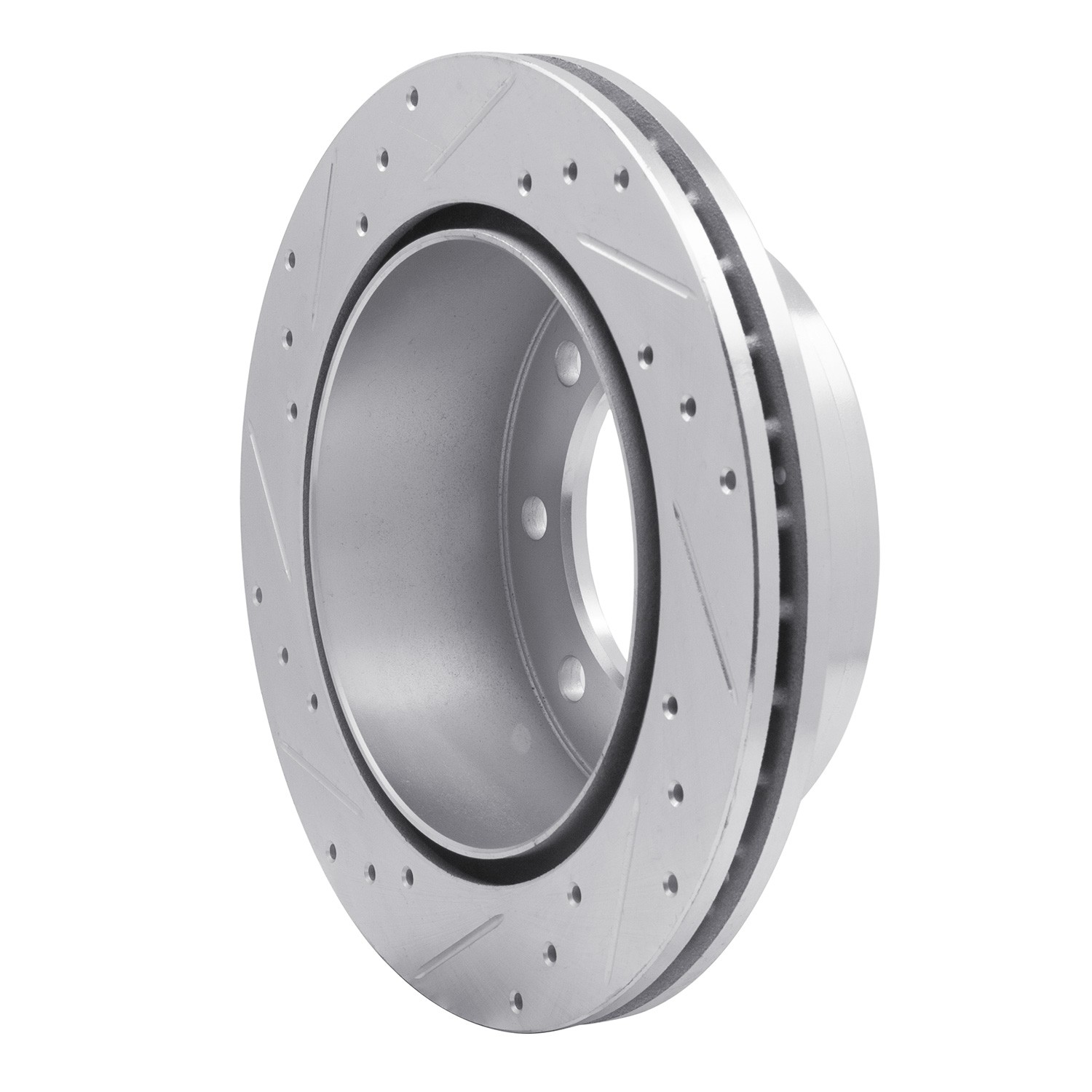 DYN 631-48040R DFC Brake Rotor - Drilled and Slotted - Silver - Image 2