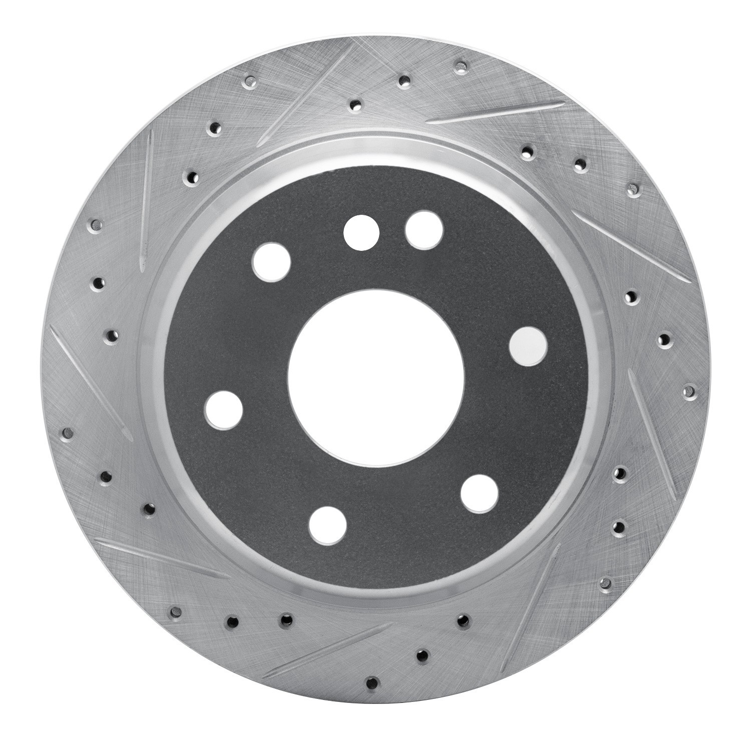 DYN 631-48041L DFC Brake Rotor - Drilled and Slotted - Silver