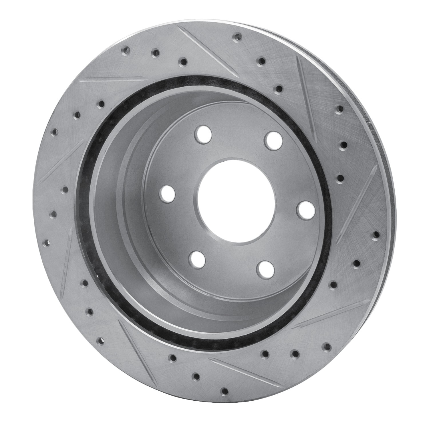 DYN 631-48041L DFC Brake Rotor - Drilled and Slotted - Silver - Image 2
