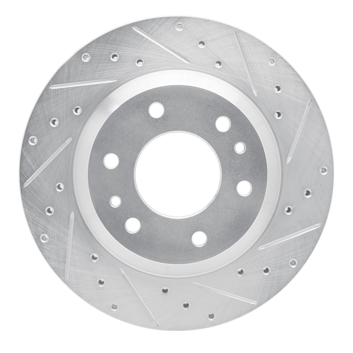 DYN 631-48044R DFC Brake Rotor - Drilled and Slotted - Silver