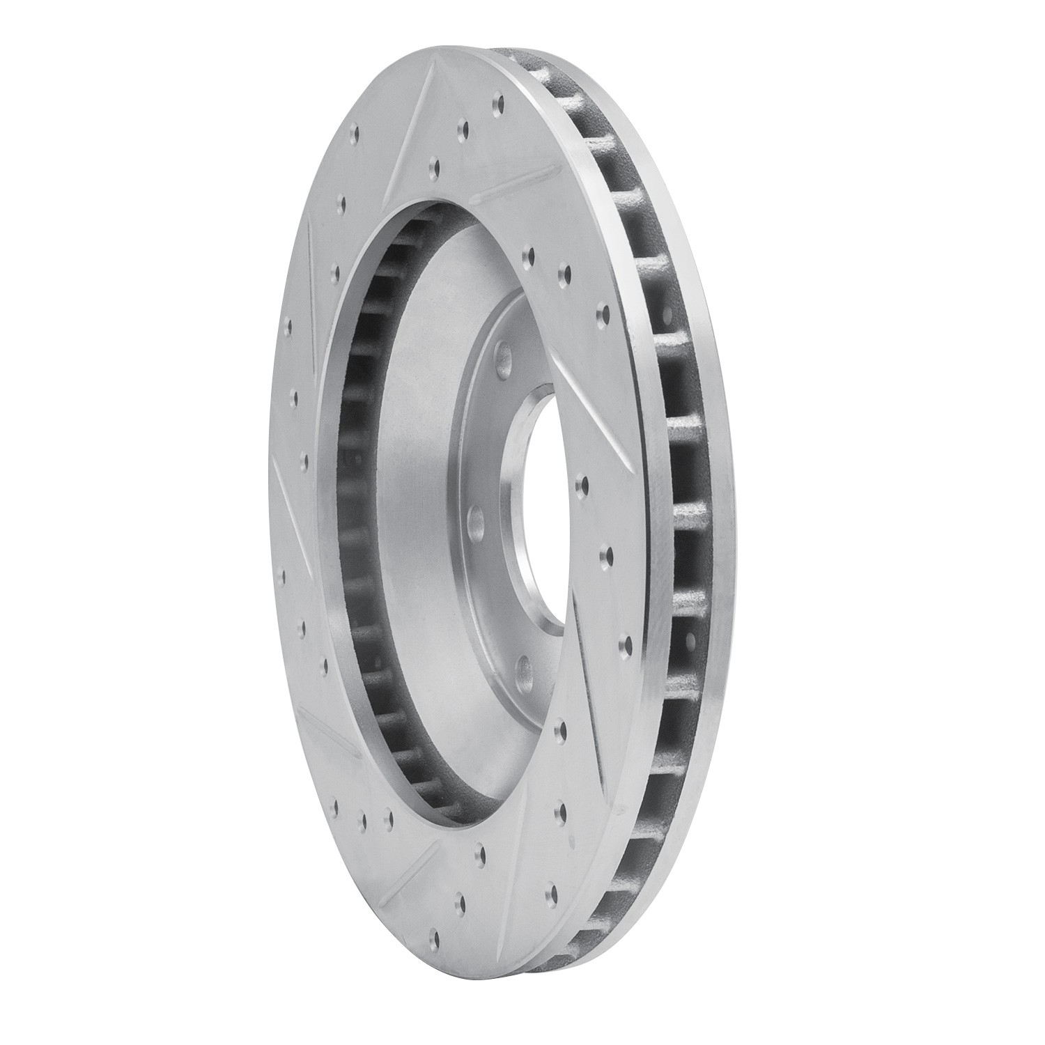 DYN 631-48044R DFC Brake Rotor - Drilled and Slotted - Silver - Image 2