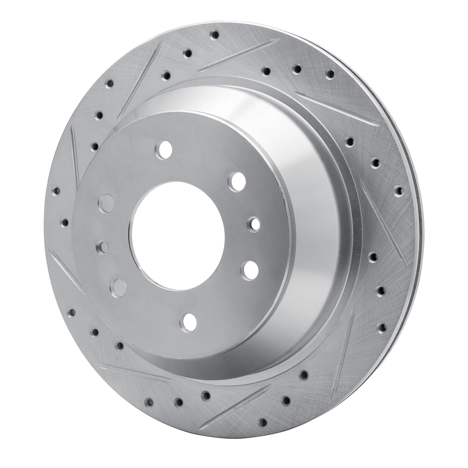 DYN 631-48045L DFC Brake Rotor - Drilled and Slotted - Silver