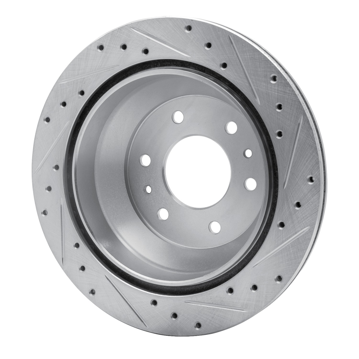 DYN 631-48045L DFC Brake Rotor - Drilled and Slotted - Silver - Image 3