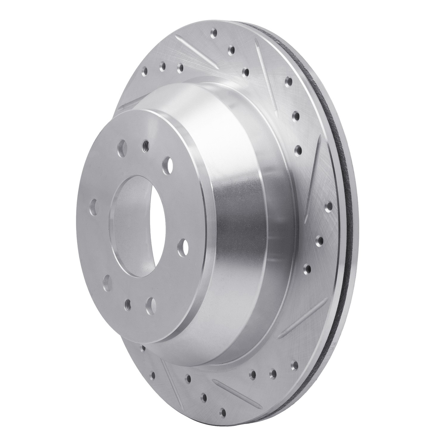 DYN 631-48045R DFC Brake Rotor - Drilled and Slotted - Silver - Image 2